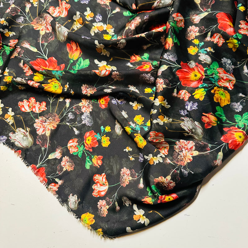 Silky Floral Fabric | Silk Imitation