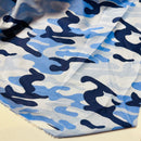 Blue Camouflage Polycotton Fabric