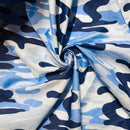 Blue Camouflage Polycotton Fabric